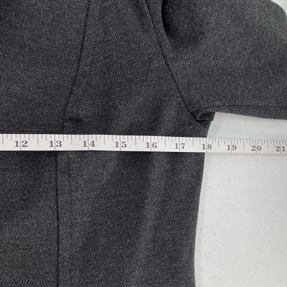 Cabi Charcoal Grey Fitted Ponte Knit Crew Button Detail Blazer Jacket Style 3030 - Picture 9 of 11